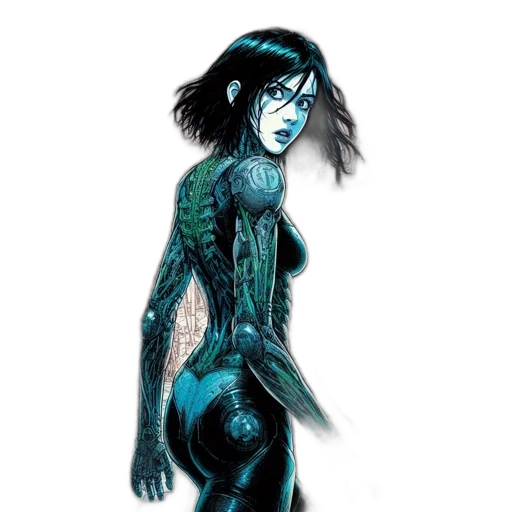 comic book art, concept art, cyberpunk, fantasy art transparent PNG cut-out