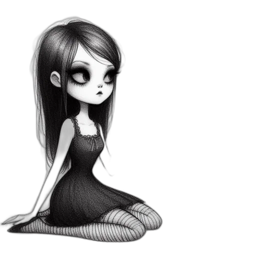 dress, creature, hair, mask transparent PNG cut-out