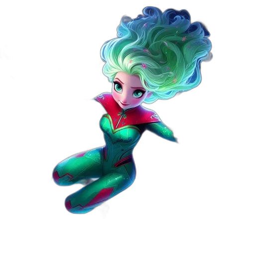 hair, concept art, 3d render, comic book art transparent PNG cut-out