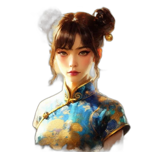 face, staff, dragon, dress transparent PNG cut-out