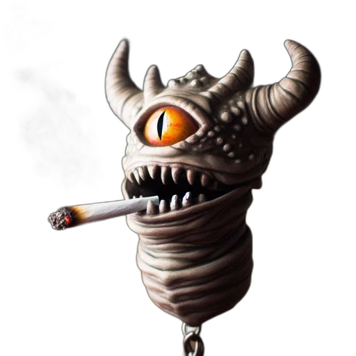 dragon, staff, creature, mask transparent PNG cut-out