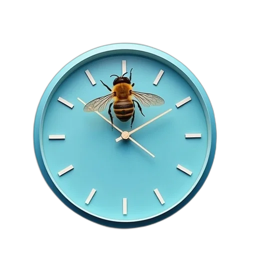 3d render, bee, flying, blue transparent PNG cut-out