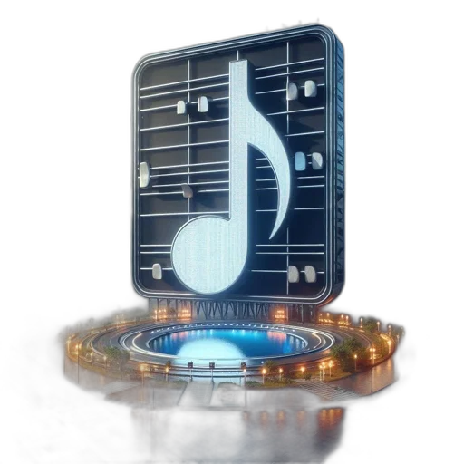 futuristic, cityscape, includes, distinctive transparent PNG cut-out