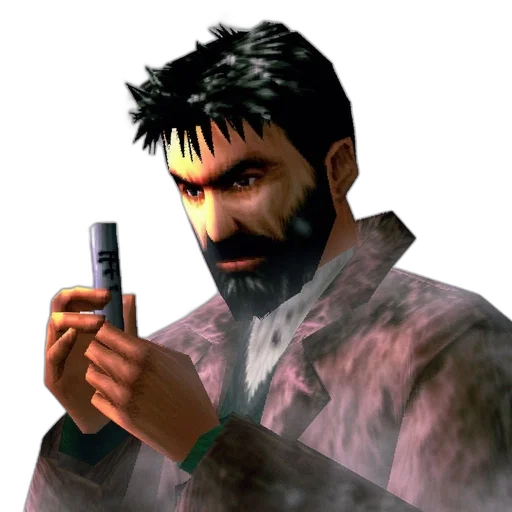 staff, weapon, face, jacket transparent PNG cut-out