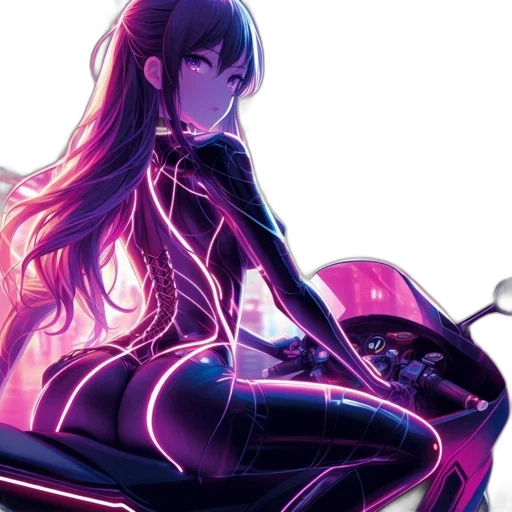 robot, dress, cyberpunk, comic book art transparent PNG cut-out
