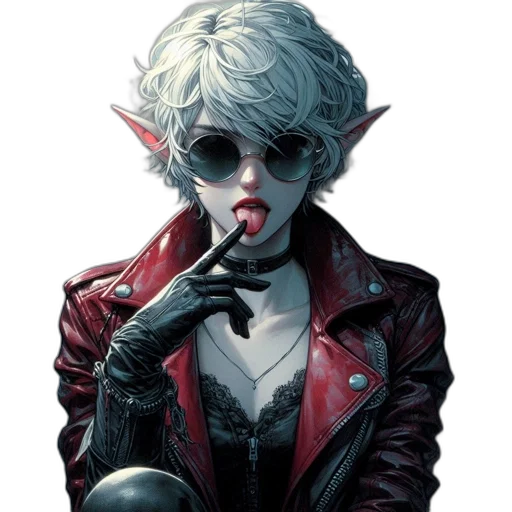 jacket, face, staff, fantasy art transparent PNG cut-out