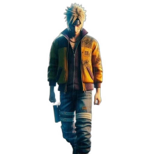 jacket, mask, weapon, creature transparent PNG cut-out