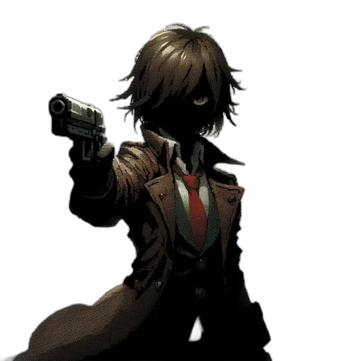 weapon, staff, jacket, mask transparent PNG cut-out