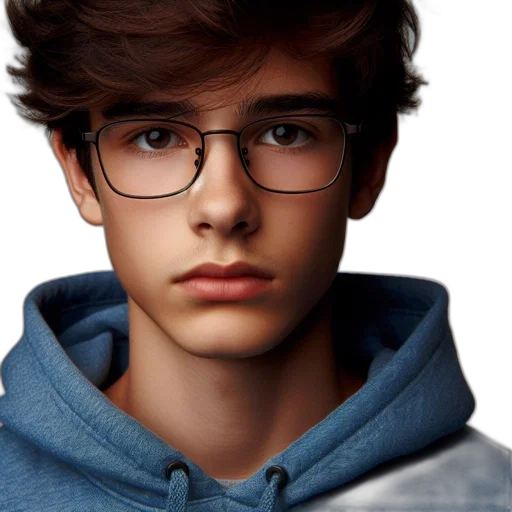 face, jacket, hair, photorealistic transparent PNG cut-out