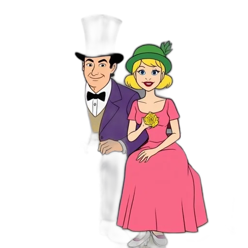 dress, hat, staff, jewelry transparent PNG cut-out