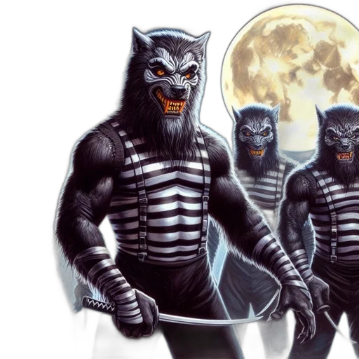 comic book art, concept art, fantasy art, four transparent PNG cut-out
