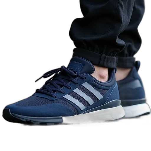 shoes, photorealistic, 3d render, blue transparent PNG cut-out