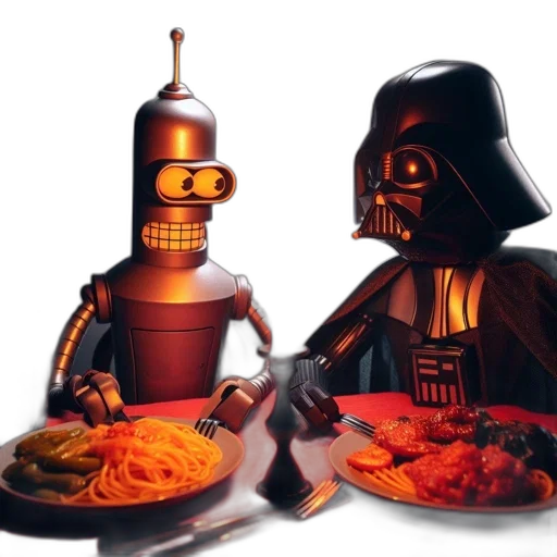 food, robot, 3d render, concept art transparent PNG cut-out