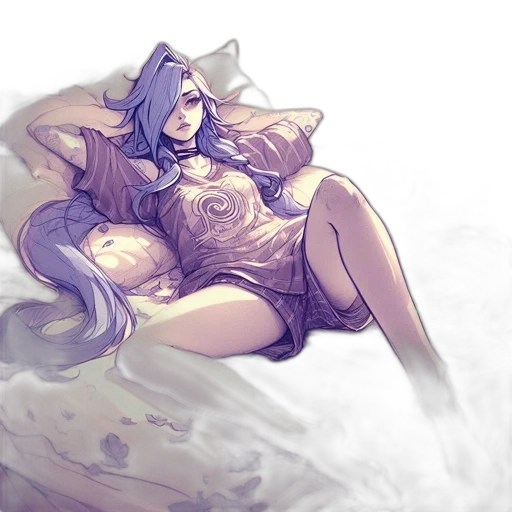 dress, creature, watercolor, fantasy art transparent PNG cut-out