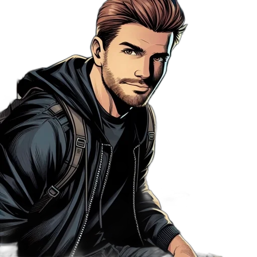 jacket, comic book art, cartoon, concept art transparent PNG cut-out