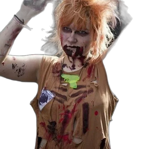 person, dressed, zombie, blood transparent PNG cut-out