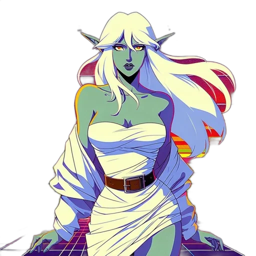 dress, dragon, staff, fantasy art transparent PNG cut-out