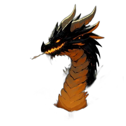 dragon, creature, staff, animal transparent PNG cut-out