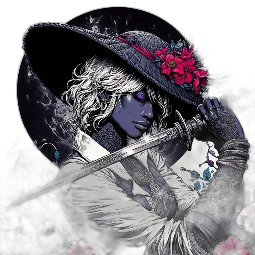 hat, staff, fantasy art, concept art transparent PNG cut-out