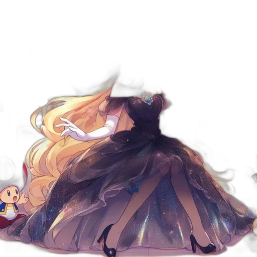 dress, crown, hair, mask transparent PNG cut-out