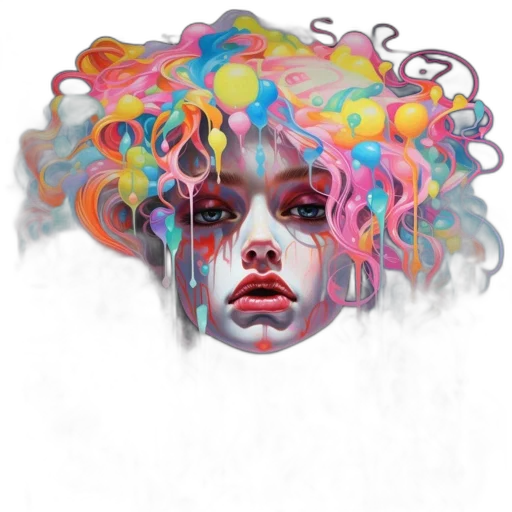 face, hair, mask, crown transparent PNG cut-out