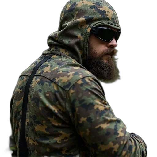 jacket, face, hat, staff transparent PNG cut-out