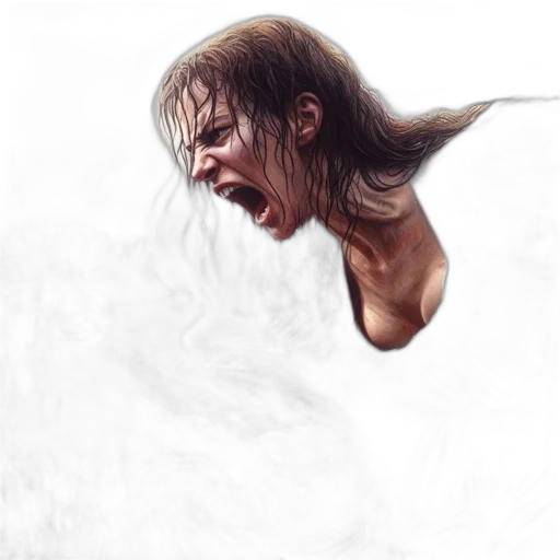 face, creature, hair, concept art transparent PNG cut-out