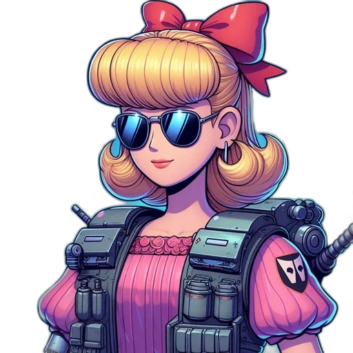 weapon, jacket, robot, staff transparent PNG cut-out