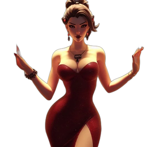 dress, jewelry, concept art, 3d render transparent PNG cut-out