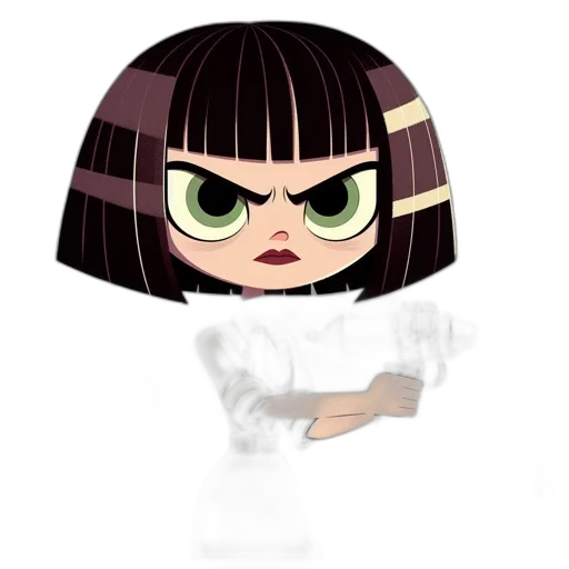 staff, hair, creature, dress transparent PNG cut-out