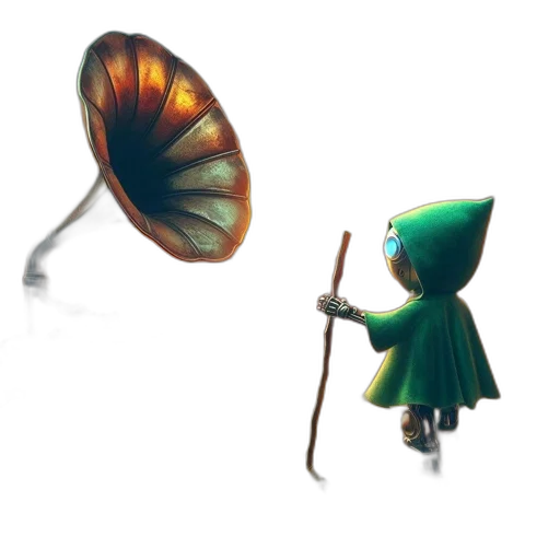 umbrella, staff, hat, creature transparent PNG cut-out