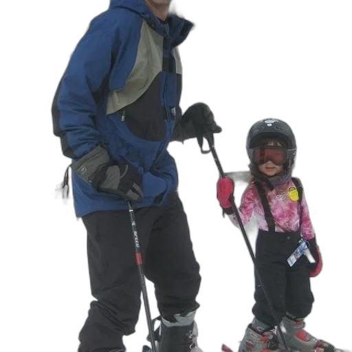snow, man, child, ski transparent PNG cut-out