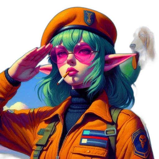 staff, jacket, hat, weapon transparent PNG cut-out