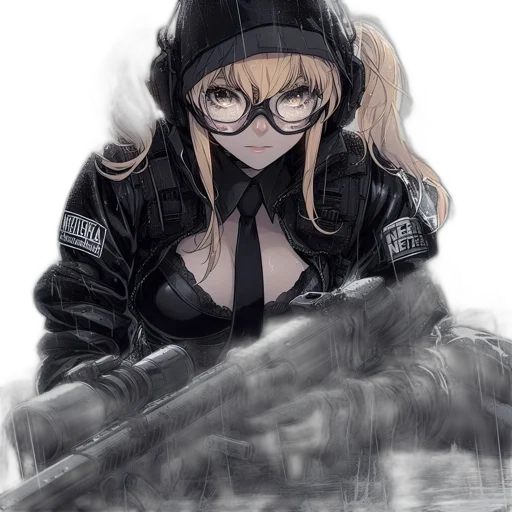 jacket, weapon, mask, anime transparent PNG cut-out