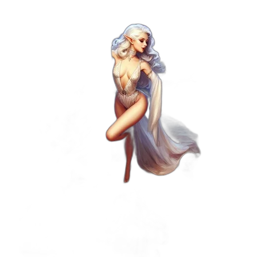 dress, staff, fantasy art, concept art transparent PNG cut-out