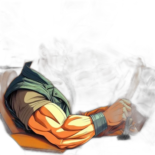 jacket, mask, weapon, staff transparent PNG cut-out