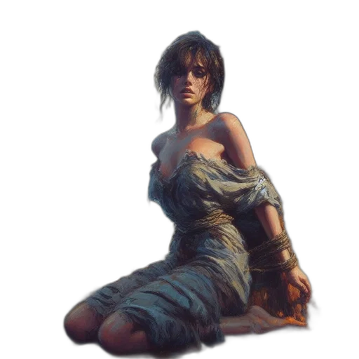 dress, face, sword, dragon transparent PNG cut-out
