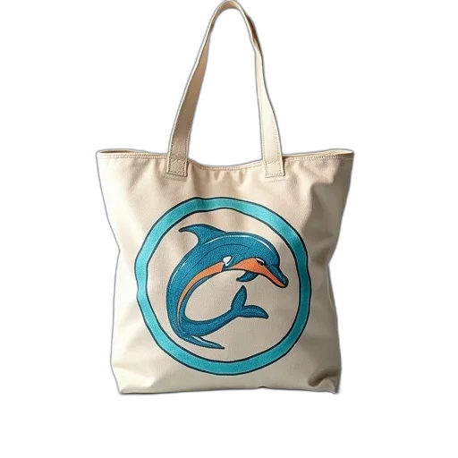 dolphin, logo, tote, bag transparent PNG cut-out