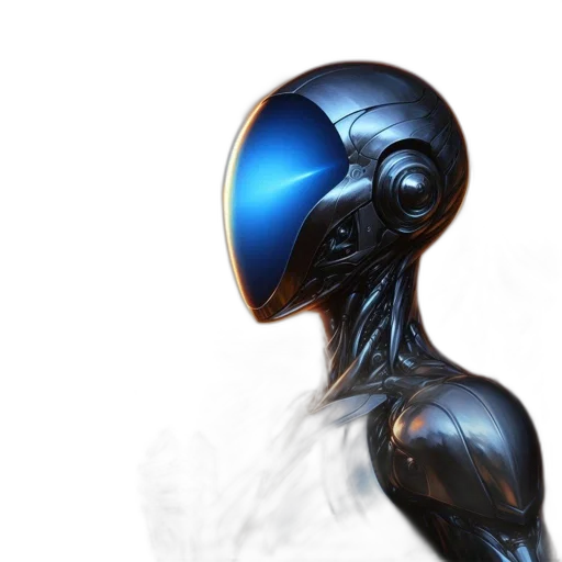 robot, mask, hair, creature transparent PNG cut-out
