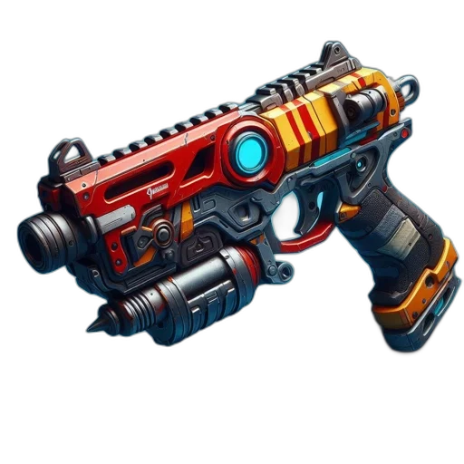 weapon, concept art, 3d render, elaborate transparent PNG cut-out
