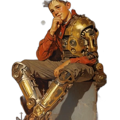 robot, weapon, staff, concept art transparent PNG cut-out