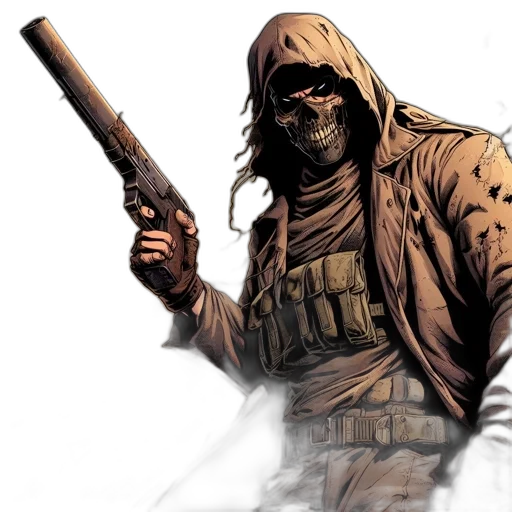 weapon, comic book art, concept art, post-apocalyptic transparent PNG cut-out