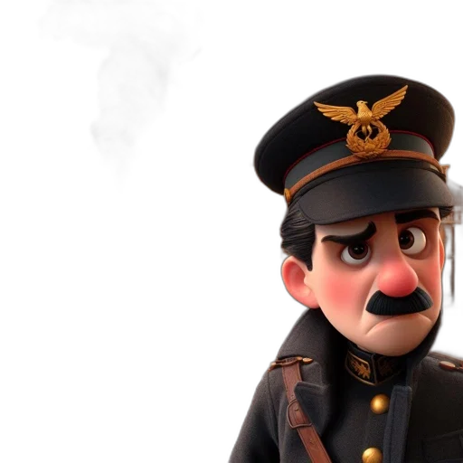 staff, hat, face, 3d render transparent PNG cut-out
