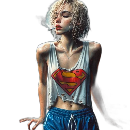 dress, comic book art, photorealistic, oil painting transparent PNG cut-out
