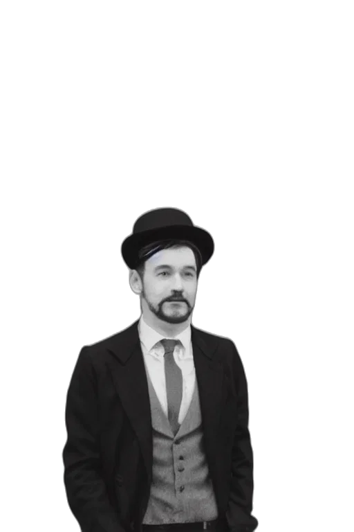 hat, staff, face, jacket transparent PNG cut-out
