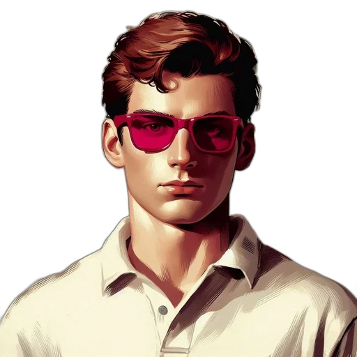 face, jacket, comic book art, photorealistic transparent PNG cut-out