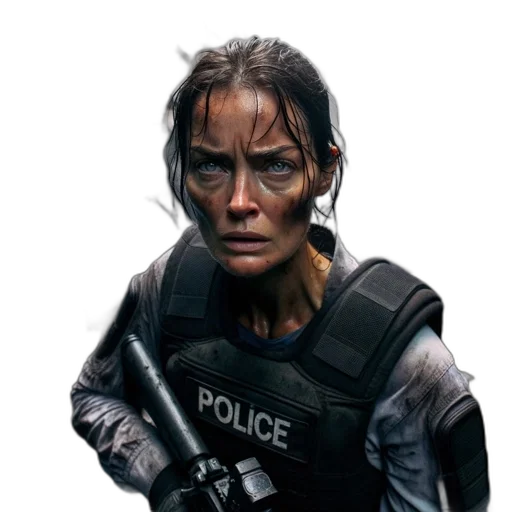weapon, face, concept art, photorealistic transparent PNG cut-out