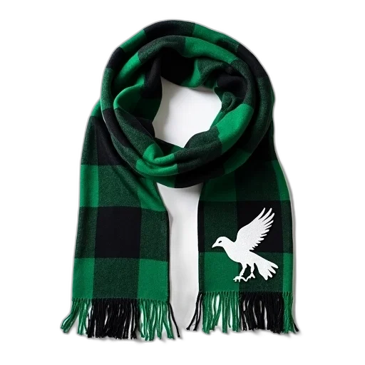 green, black, plaid, scarf transparent PNG cut-out