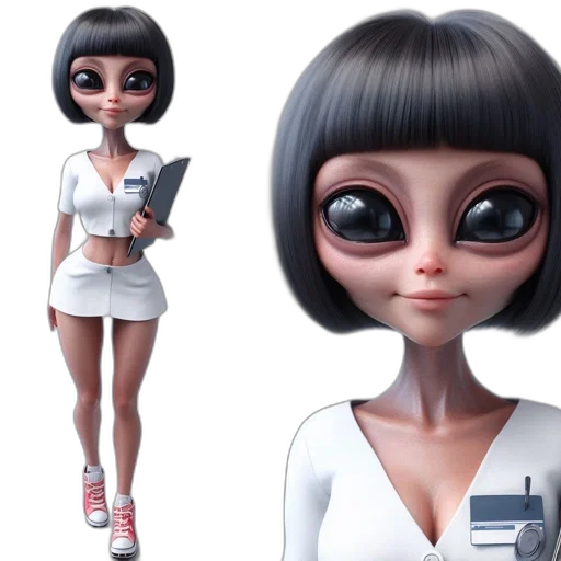 dress, staff, concept art, 3d render transparent PNG cut-out