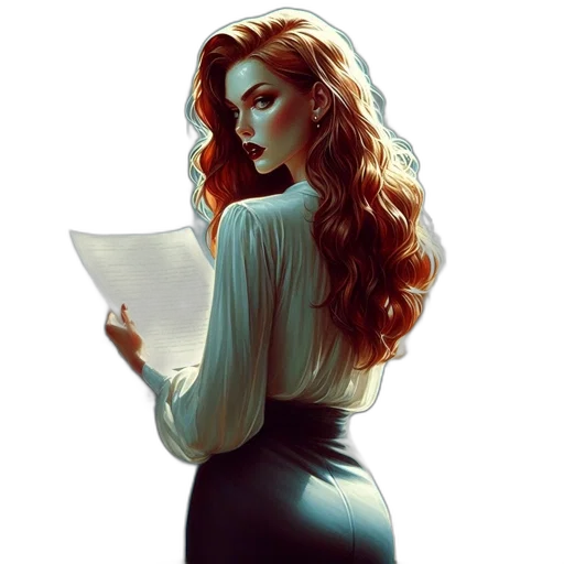 dress, staff, face, hair transparent PNG cut-out